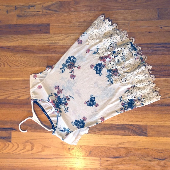 Xhilaration Tops - Floral Blouse With Lace bottom